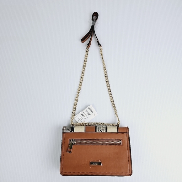 Aldo Snake Print Striped Gold Hardware Crossbody Purse NWT - Picture 2 of 15